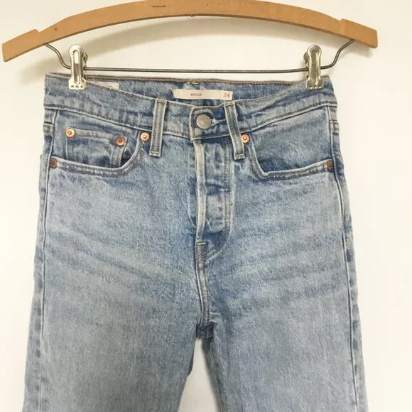 Levi's Premium Wedgie Blue Denim Jeans Pants Size 24 - Picture 6 of 13